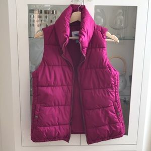 Fuchsia puffer vest